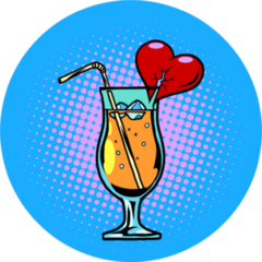 Cocktail With Heart Sticker
