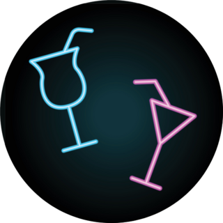 Cocktails Neon Icon Sticker