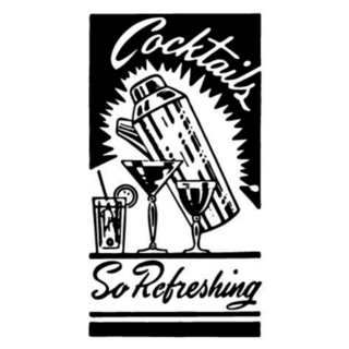 Cocktails So Refreshing! 1950s Sticker