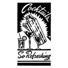 Cocktails So Refreshing! 1950s Sticker