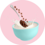 Cocoa Cereal Letters Spelling Breakfast Sticker