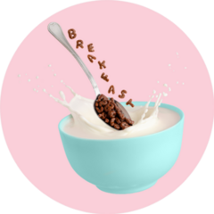 Cocoa Cereal Letters Spelling Breakfast Sticker