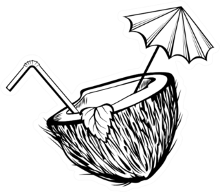 Coconut Cocktail Sticker
