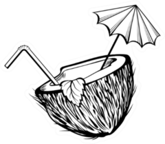 Coconut Cocktail Sticker
