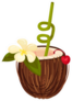 Coconut Cocktail Vanilla Flower Sticker