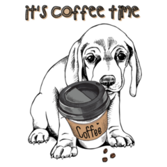 Coffee Beagle Sticker