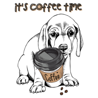 Coffee Beagle Sticker