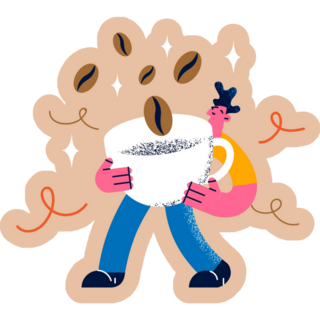 Coffee Beans Cartoon Sticker