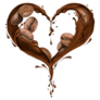 Coffee Beans Chocolate Splash Heart Sticker