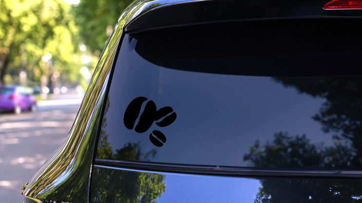 Coffee Beans Sticker on a Rear Car Window (New) example
