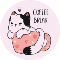 Coffee Break Cat Sticker