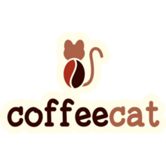 Coffee Cat Logo Sticker