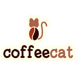 Coffee Cat Logo Sticker