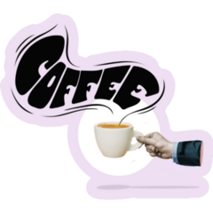 Coffee Collage Purple Sticker