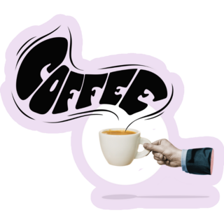 Coffee Collage Purple Sticker