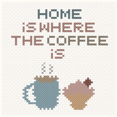 Coffee Cross-stitch Sticker