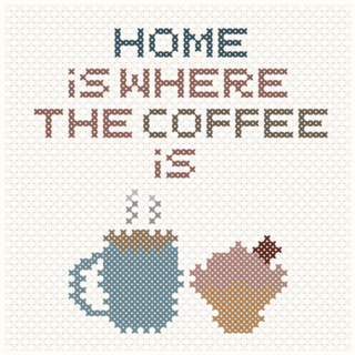 Coffee Cross-stitch Sticker