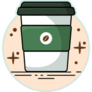 Coffee Cup Icon Sticker