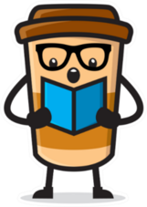 Coffee Cup Reading A Book Sticker