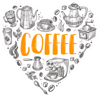 Coffee Heart Sticker