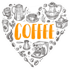 Coffee Heart Sticker