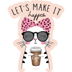 Coffee Make It Happen Sticker
