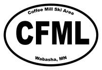 Coffee Mill Ski Area Oval Sticker
