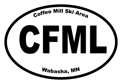 Coffee Mill Ski Area Oval Sticker