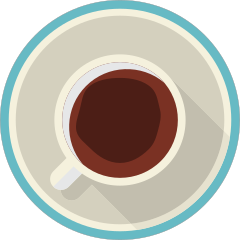 Coffee Mug On Saucer Top View Sticker