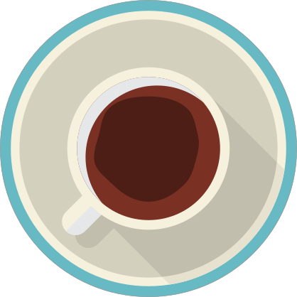 Coffee Mug On Saucer Top View Sticker
