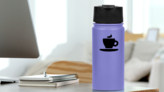 Coffee Mug on Saucer Transfer Sticker on a Water Bottle (New) example