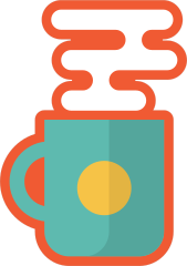 Coffee Mug with Steam Sticker