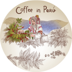 Coffee Picking In Peru Illustration Sticker