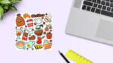 Coffee & Tea Sticker Sheet on a Desk (New) example