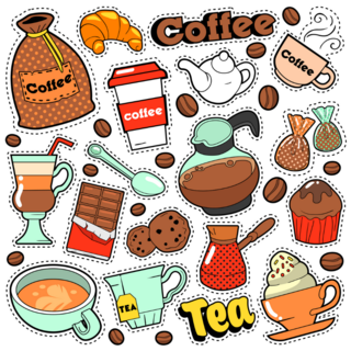 Coffee & Tea Sticker Sheet