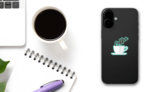 Coffee Text in Mug Sticker on a Phone (New) example