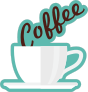 Coffee Text in Mug Sticker