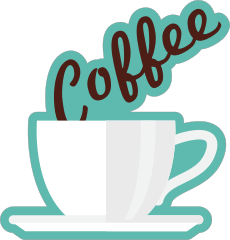 Coffee Text in Mug Sticker