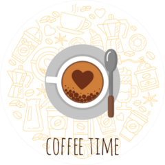 Coffee Time Circle Sticker