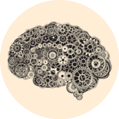 Cogs In The Shape Of A Human Brain Sticker