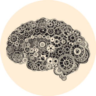 Cogs In The Shape Of A Human Brain Sticker