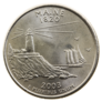 Coin Dollar American Quarter - Maine Sticker