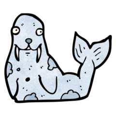 Cold Cartoon Walrus Sticker