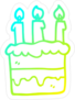Cold Gradient Cartoon Birthday Cake Sticker
