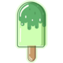Cold Green Ice Cream Stick Sticker
