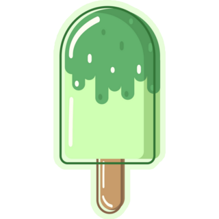 Cold Green Ice Cream Stick Sticker