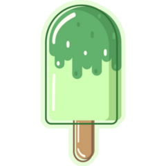 Cold Green Ice Cream Stick Sticker