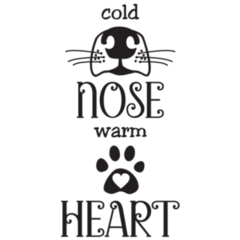 Cold Nose Warm Heart Dog Typography Sticker