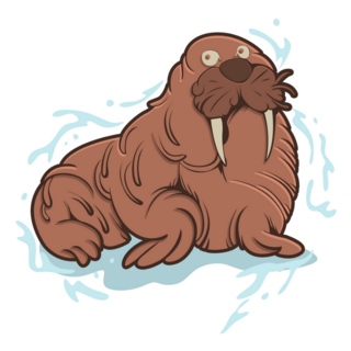 Cold Walrus Mascot Sticker