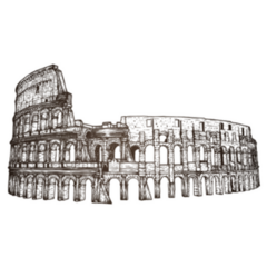 Coliseum In Italy Illustration Outline Sticker